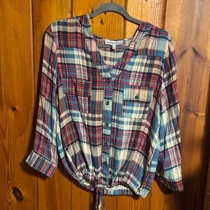 Kontrol Women's Plaid Blouse - Multicolor size large